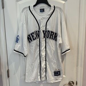 DELF White and Black New York Mesh Baseball Jersey *Number 55 on Back